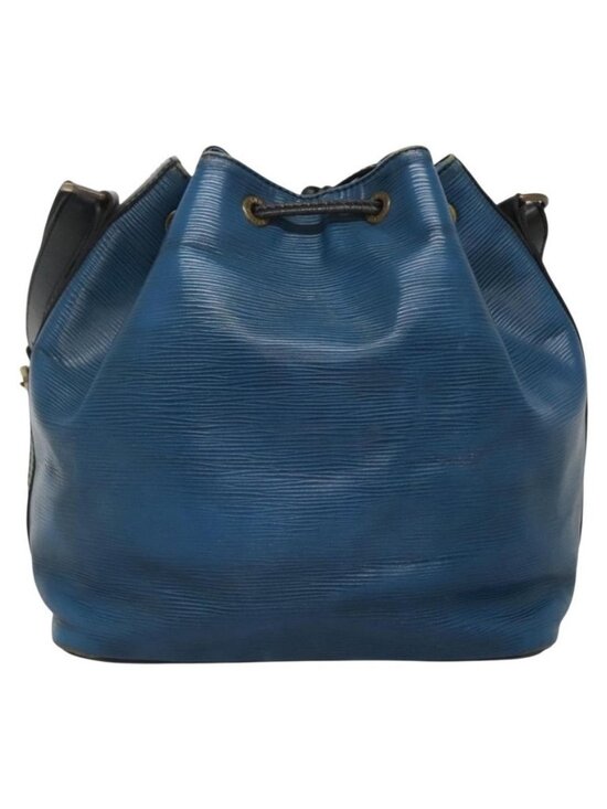 Authentic LOUIS VUITTON Epi Petit Noe Shoulder Bag Bicolor Black Blue M44152 - Picture 9 of 16